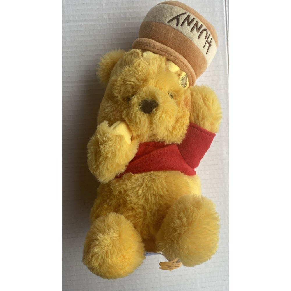 Disney Winnie the Pooh ''Hunny'' Jar  Plush Disney Store Japan Honey pot 11"